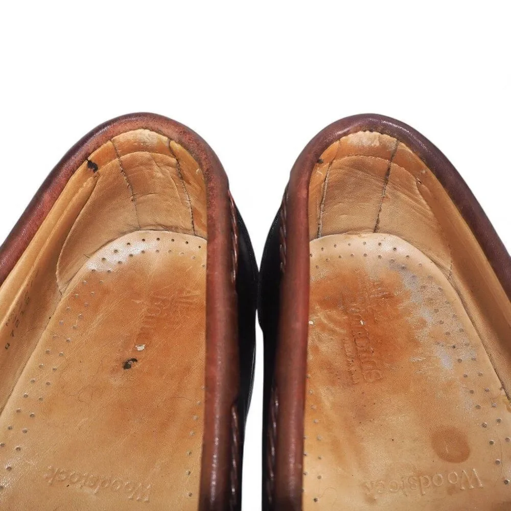 Allen Edmonds Woodstock Kiltie Leather Loafers Black Brown 47212 Men's 10E‎
